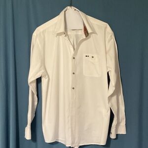 Urgent Gear White with Plaid Accents Button Down Shirt size XL